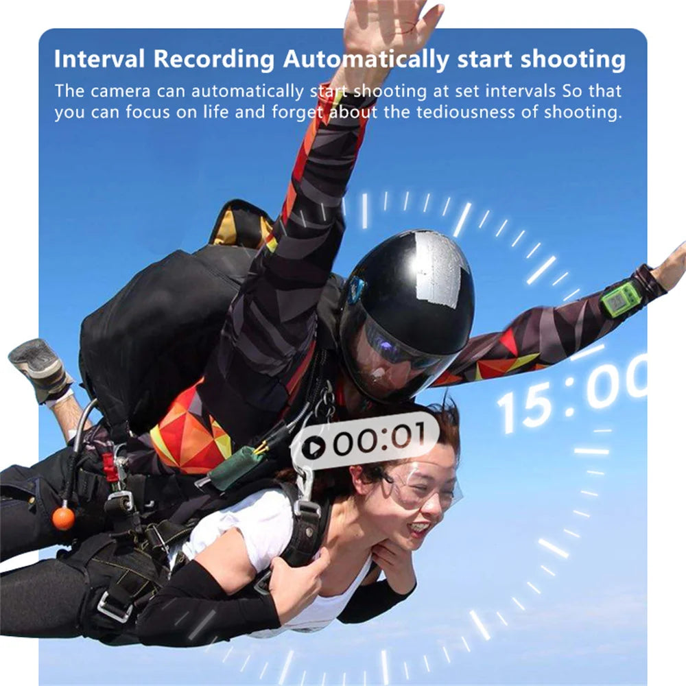 Mini Action Camera 2.7K – Pocket Size, WiFi, 180° Wide Angle