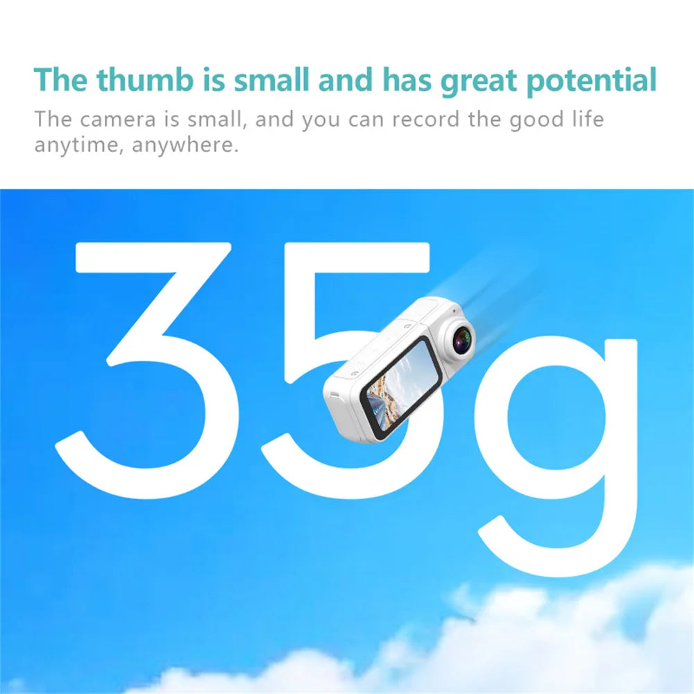 Mini Action Camera 2.7K – Pocket Size, WiFi, 180° Wide Angle