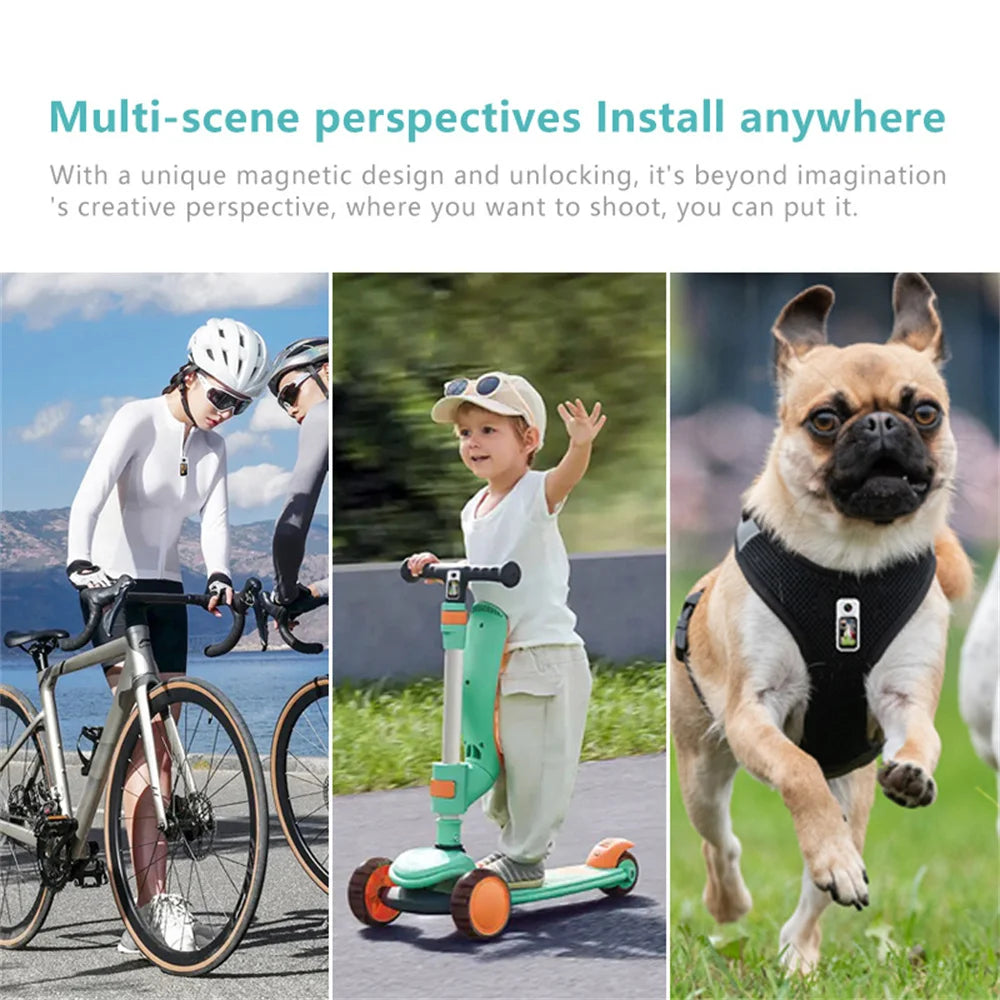 Mini Action Camera 2.7K – Pocket Size, WiFi, 180° Wide Angle