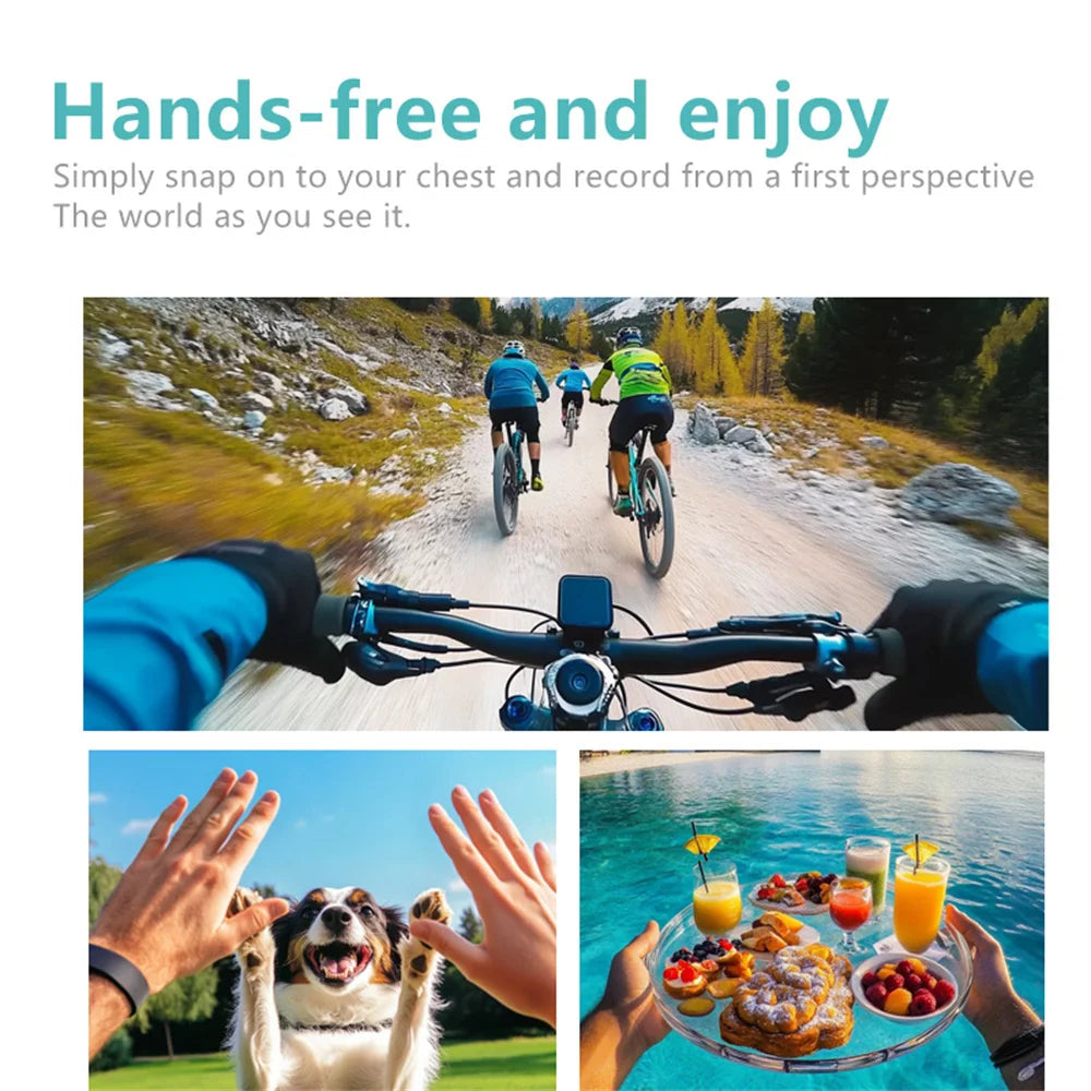 Mini Action Camera 2.7K – Pocket Size, WiFi, 180° Wide Angle